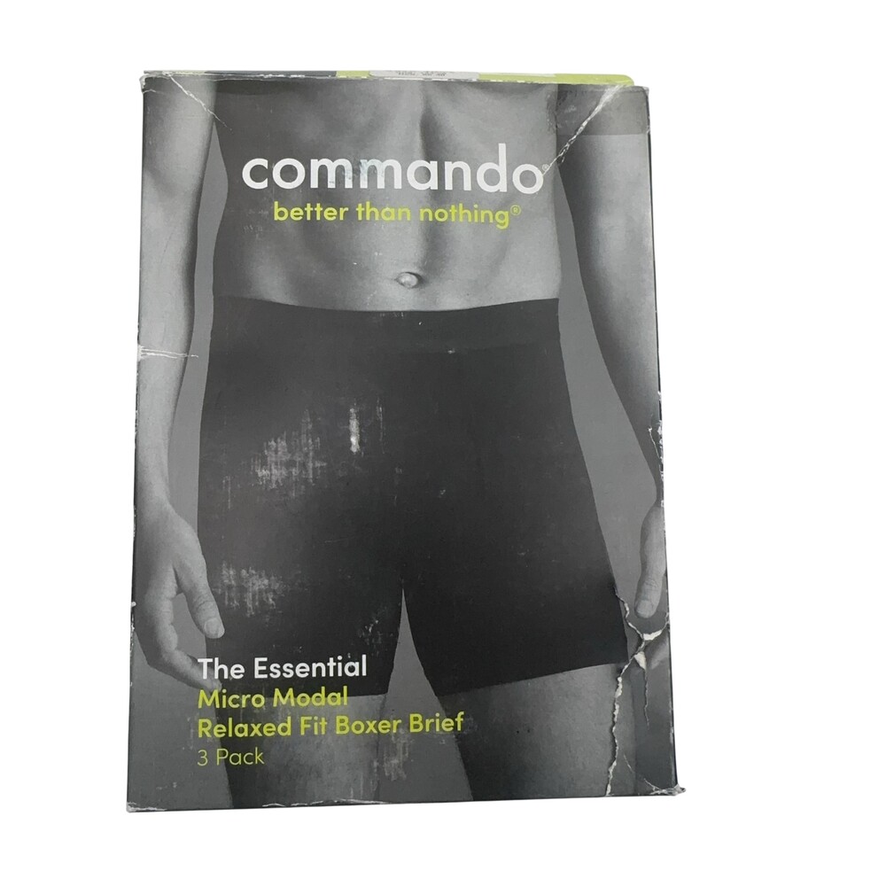Commando Micro Modal Boxer Brief Mens Small Multi Relaxed 3 Pack MSL107
